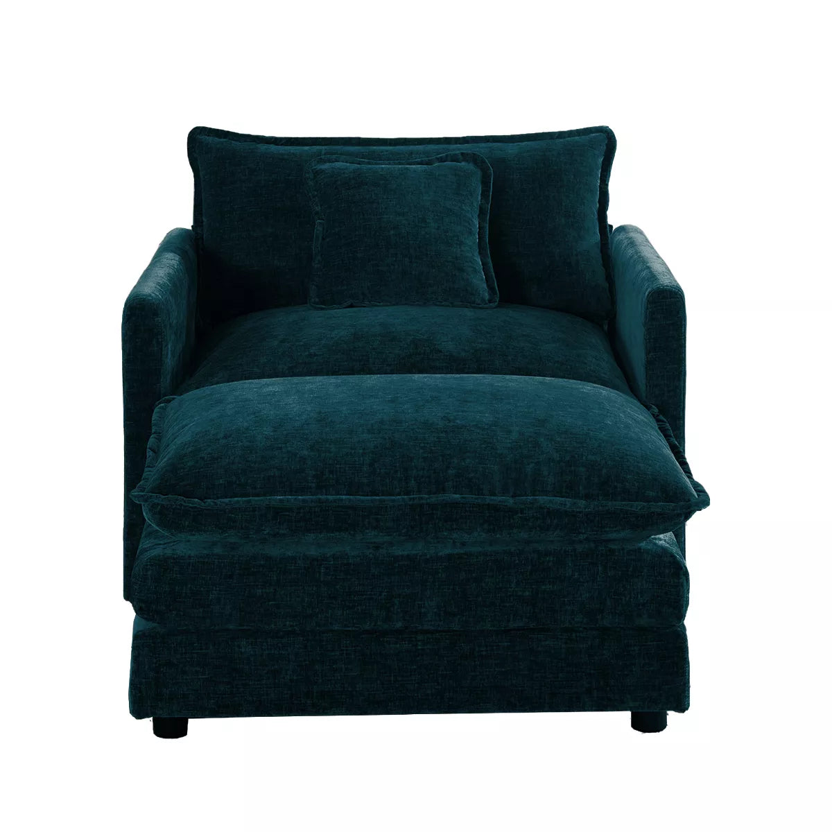 Chenille Accent Chair with Deep Seat, High-Density Foam & 300-Lb Capacity