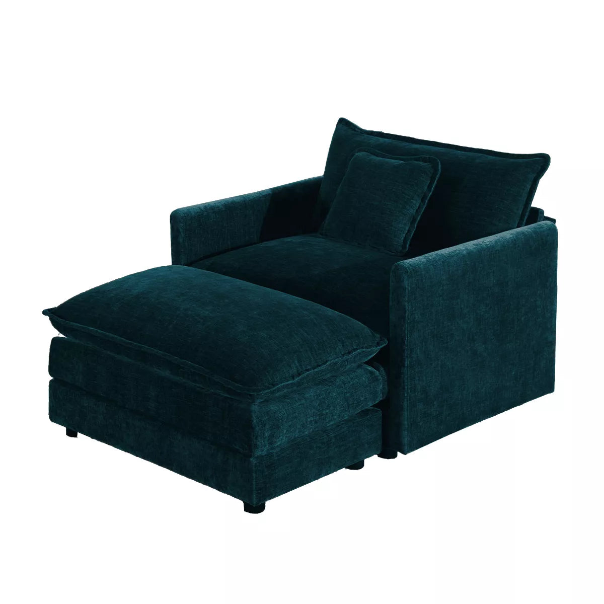 Chenille Accent Chair with Deep Seat, High-Density Foam & 300-Lb Capacity