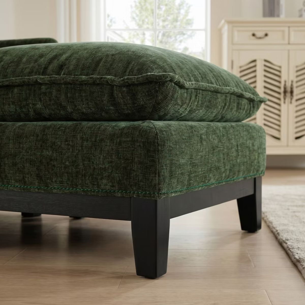 Chenille Accent Chair with Deep Seat, High-Density Foam & 300-Lb Capacity