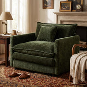 Chenille Accent Chair with Deep Seat, High-Density Foam & 300-Lb Capacity