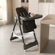 Portable Adjustable Baby High Chair with Foldable Design & Lock Wheels