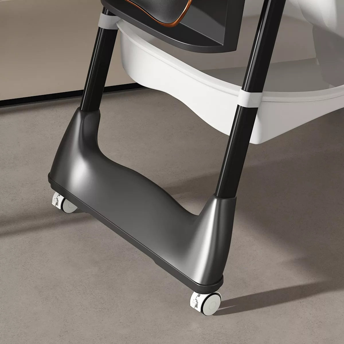 Portable Adjustable Baby High Chair with Foldable Design & Lock Wheels