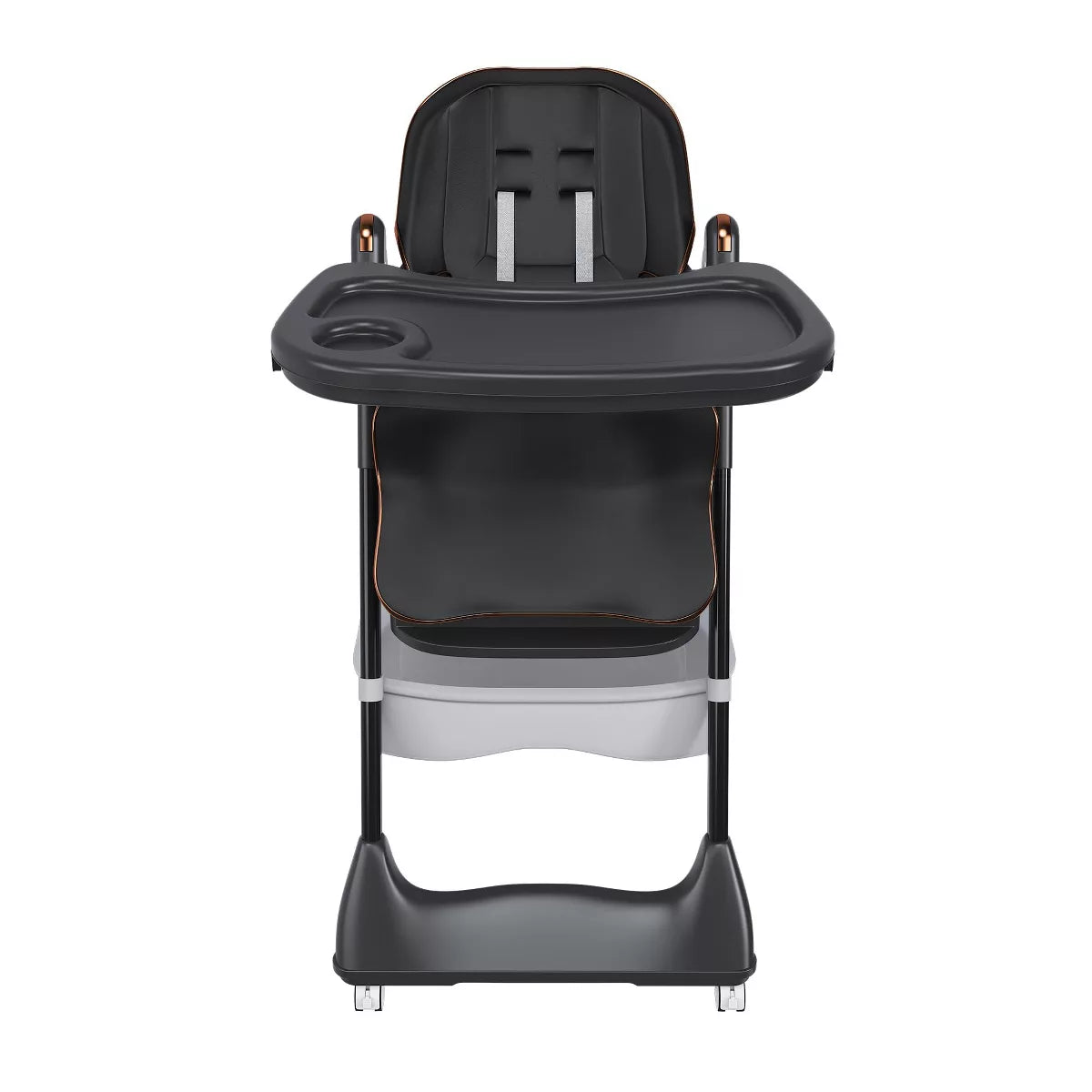 Portable Adjustable Baby High Chair with Foldable Design & Lock Wheels