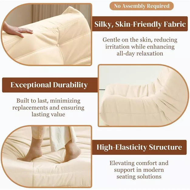 Oversized Bean Bag Chair for Adults – Memory Foam Floor Sofa for Living Room, Bedroom & Office
