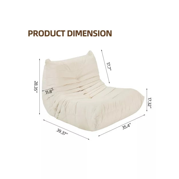 Oversized Bean Bag Chair for Adults – Memory Foam Floor Sofa for Living Room, Bedroom & Office