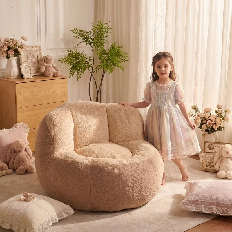 Cozy Faux Fur Bean Bag Lounger Sofa for Living Room & Gifts