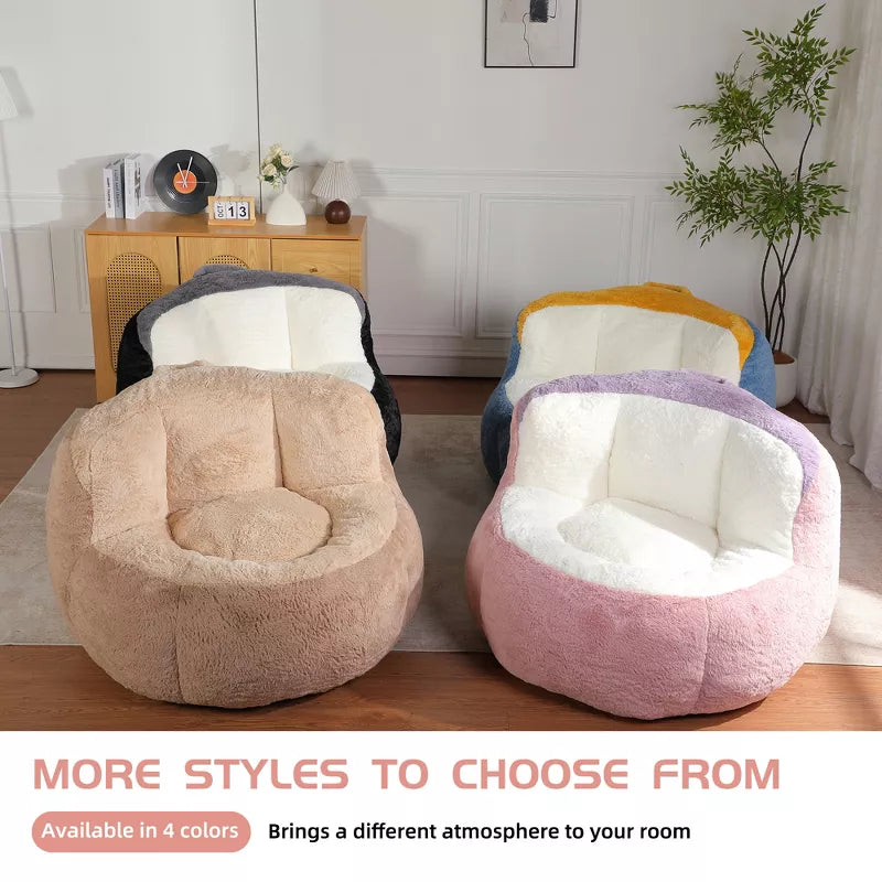Cozy Faux Fur Bean Bag Lounger Sofa for Living Room & Gifts