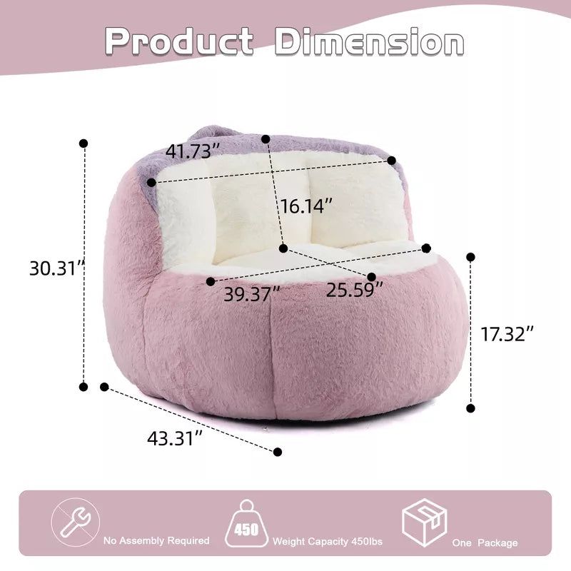 Cozy Faux Fur Bean Bag Lounger Sofa for Living Room & Gifts
