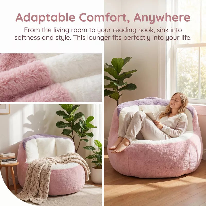 Cozy Faux Fur Bean Bag Lounger Sofa for Living Room & Gifts