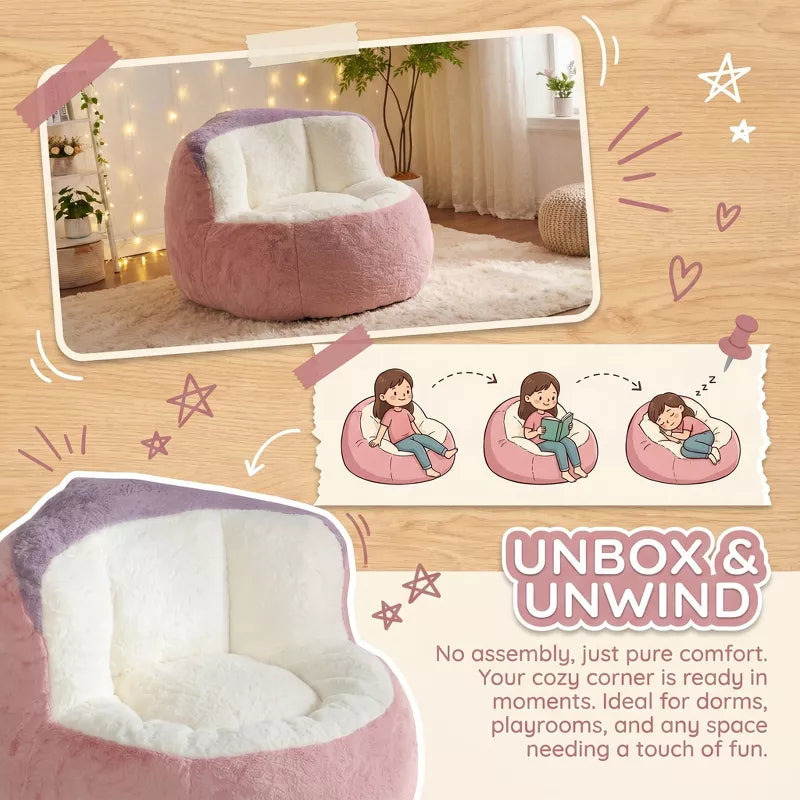 Cozy Faux Fur Bean Bag Lounger Sofa for Living Room & Gifts