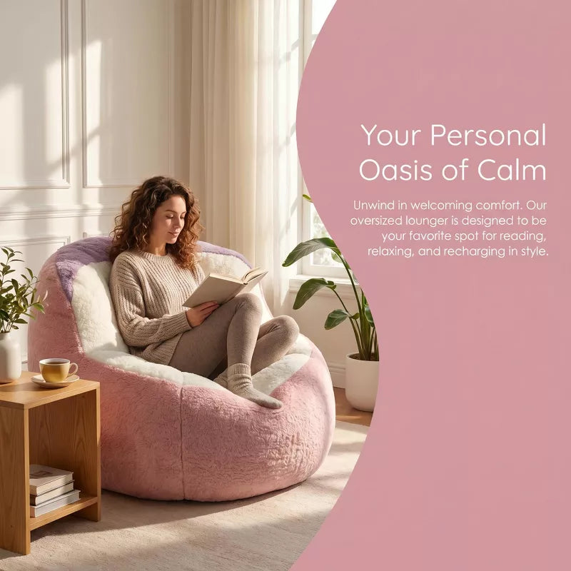 Cozy Faux Fur Bean Bag Lounger Sofa for Living Room & Gifts