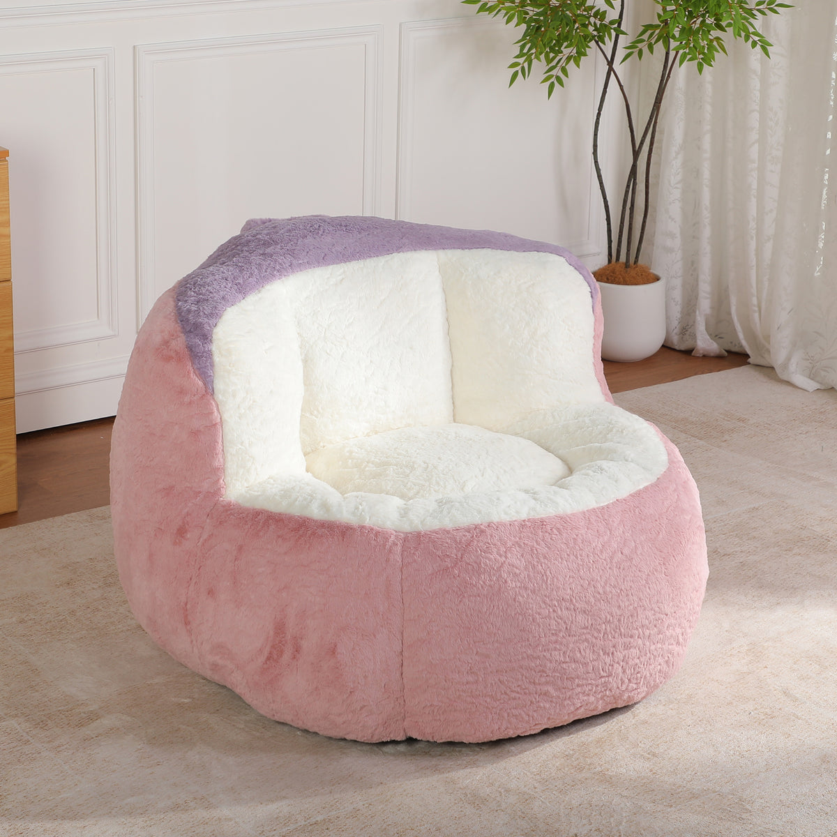 Cozy Faux Fur Bean Bag Lounger Sofa for Living Room & Gifts