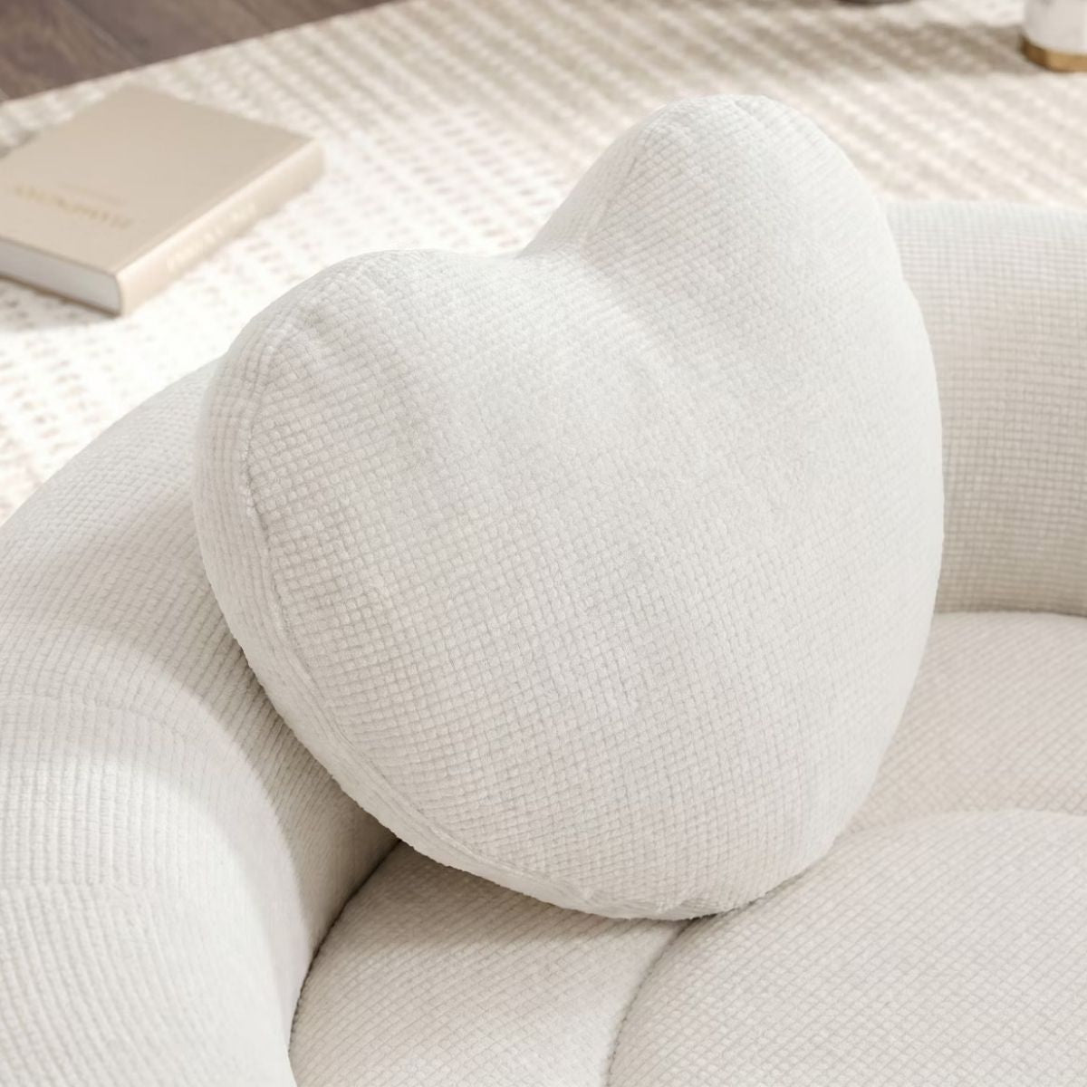 Cloud Sofa Bed with Memory Foam, Waffle Fabric & 2 Accent Pillows
