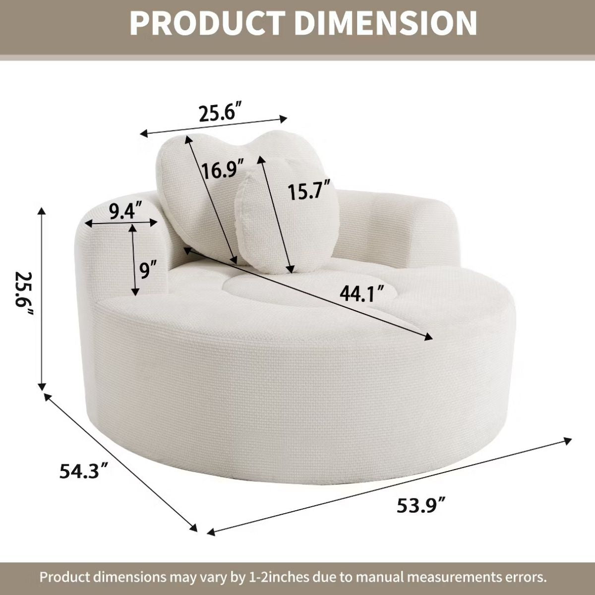 Cloud Sofa Bed with Memory Foam, Waffle Fabric & 2 Accent Pillows