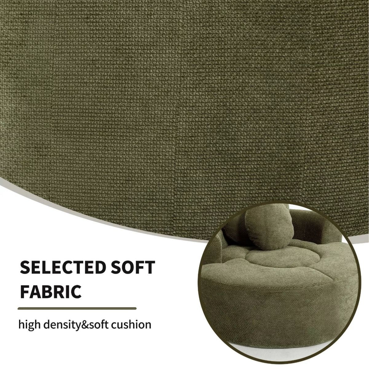 Cloud Sofa Bed with Memory Foam, Waffle Fabric & 2 Accent Pillows