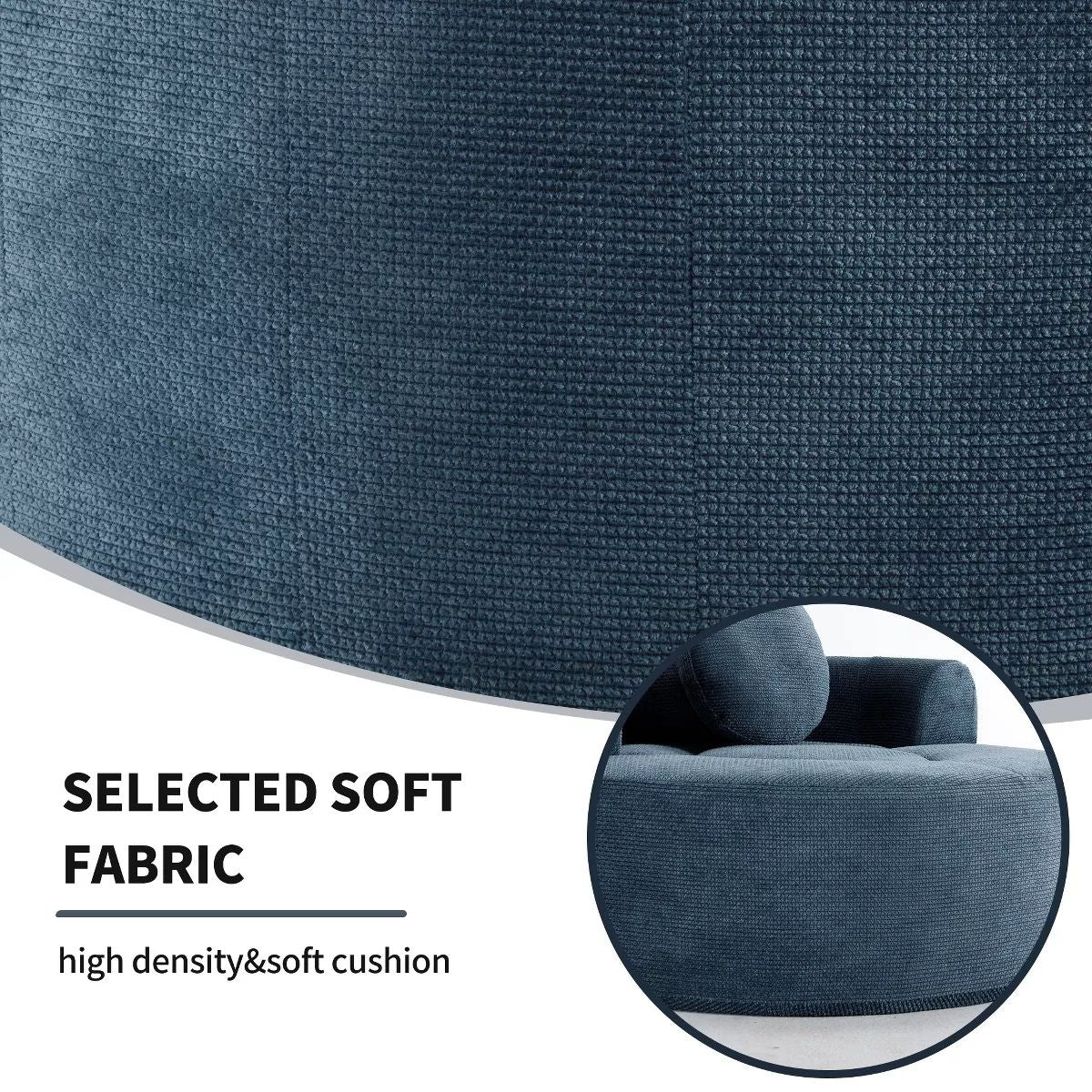Cloud Sofa Bed with Memory Foam, Waffle Fabric & 2 Accent Pillows