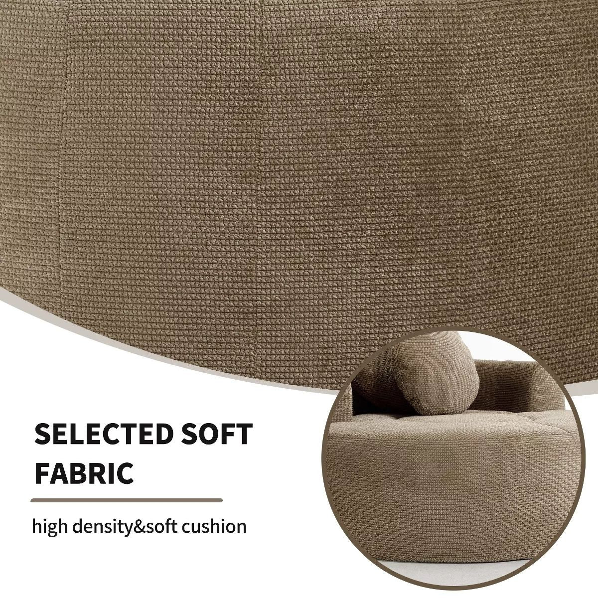 Cloud Sofa Bed with Memory Foam, Waffle Fabric & 2 Accent Pillows