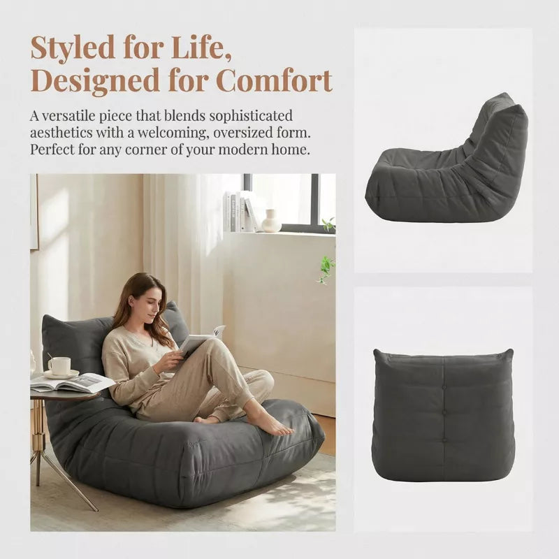 Adult Armless Floor Sofa Oversized Floor Chair for Living Room, Bedroom & Office