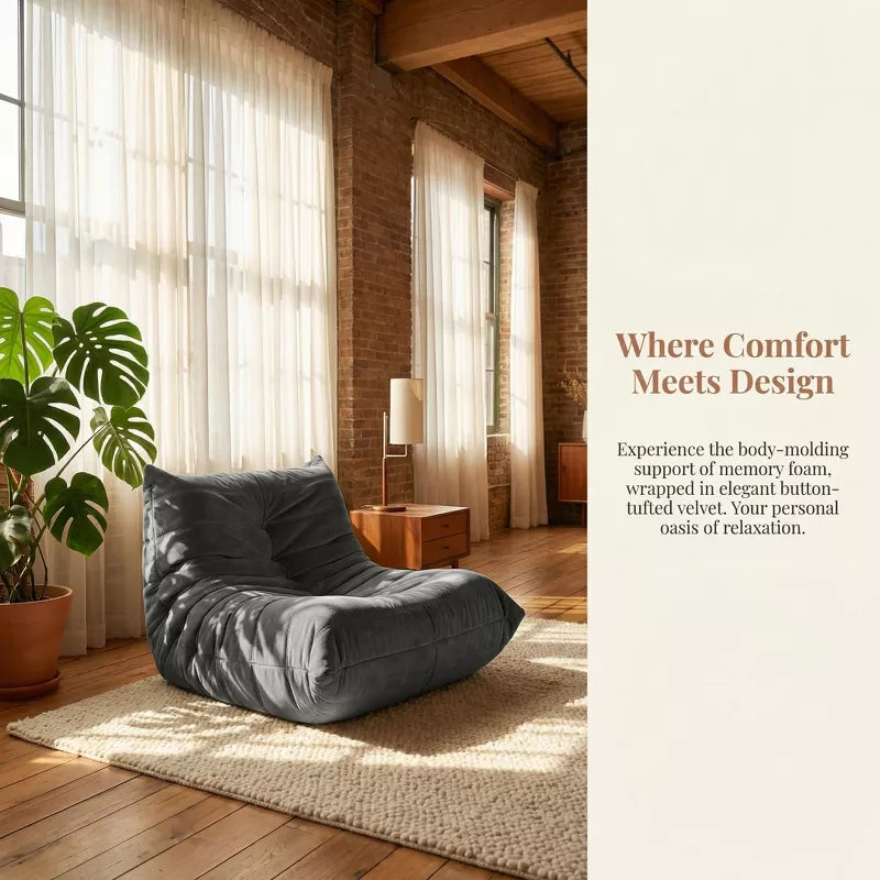 Adult Armless Floor Sofa Oversized Floor Chair for Living Room, Bedroom & Office