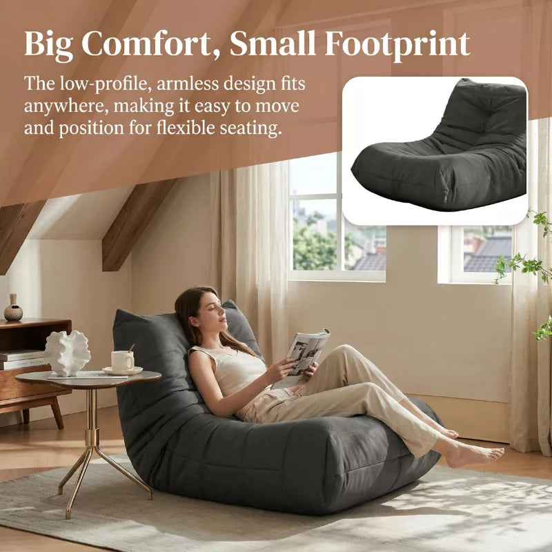 Adult Armless Floor Sofa Oversized Floor Chair for Living Room, Bedroom & Office