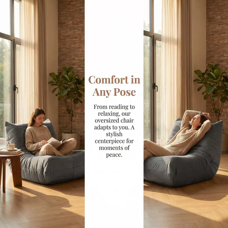 Adult Armless Floor Sofa Oversized Floor Chair for Living Room, Bedroom & Office