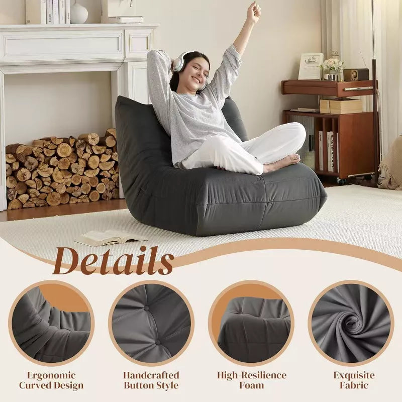Adult Armless Floor Sofa Oversized Floor Chair for Living Room, Bedroom & Office