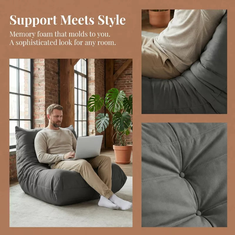 Adult Armless Floor Sofa Oversized Floor Chair for Living Room, Bedroom & Office