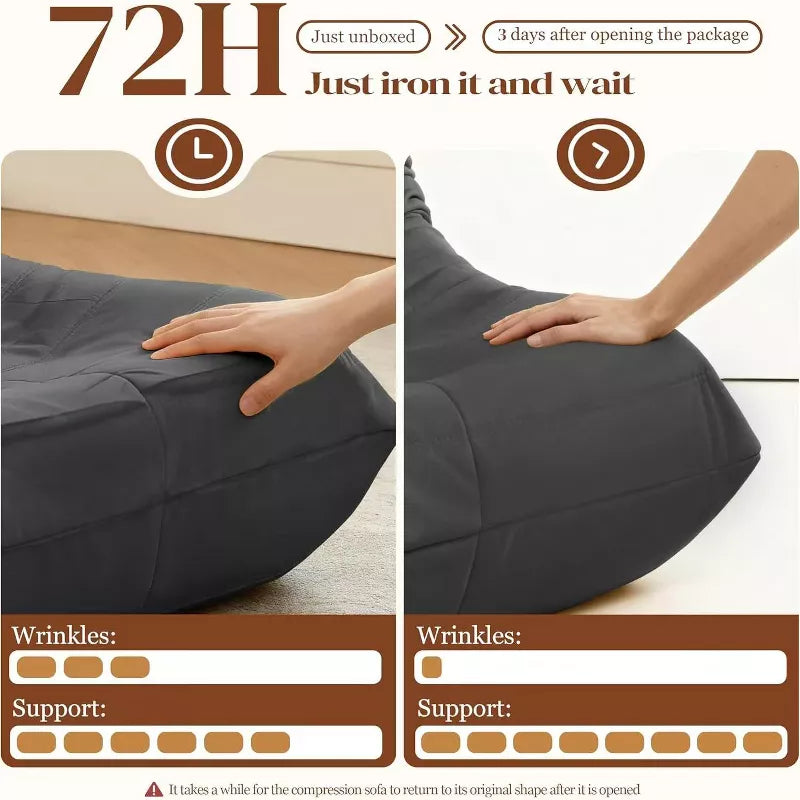 Adult Armless Floor Sofa Oversized Floor Chair for Living Room, Bedroom & Office