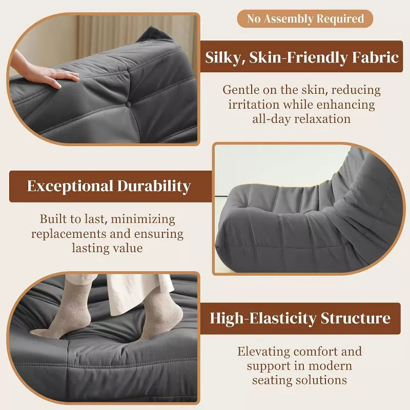 Adult Armless Floor Sofa Oversized Floor Chair for Living Room, Bedroom & Office