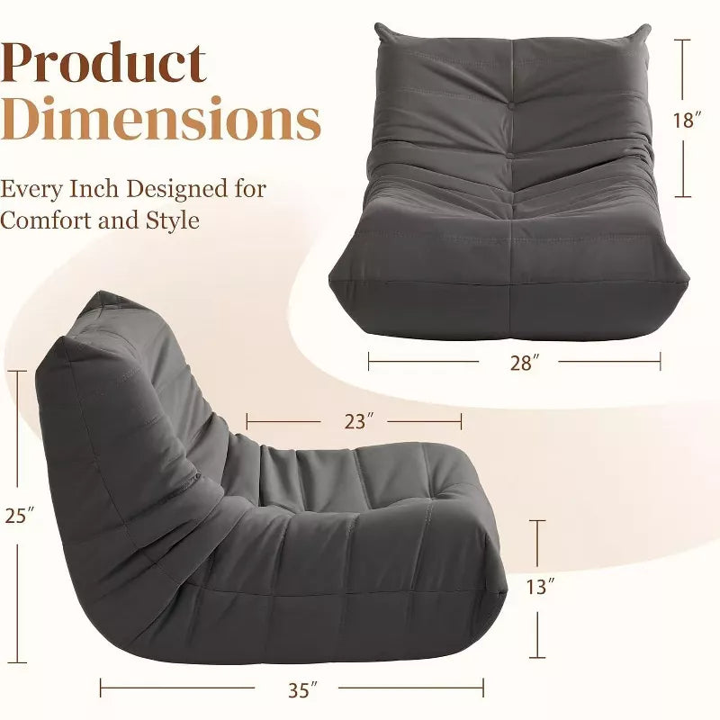 Adult Armless Floor Sofa Oversized Floor Chair for Living Room, Bedroom & Office
