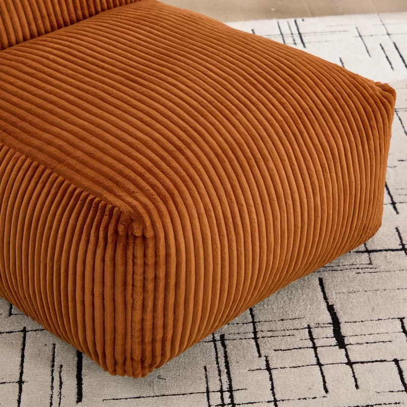Bean Bag Chair for Adults, Memory Foam Sofa with Ottoman, Corduroy Lounger for Living Room Bedroom Balcony