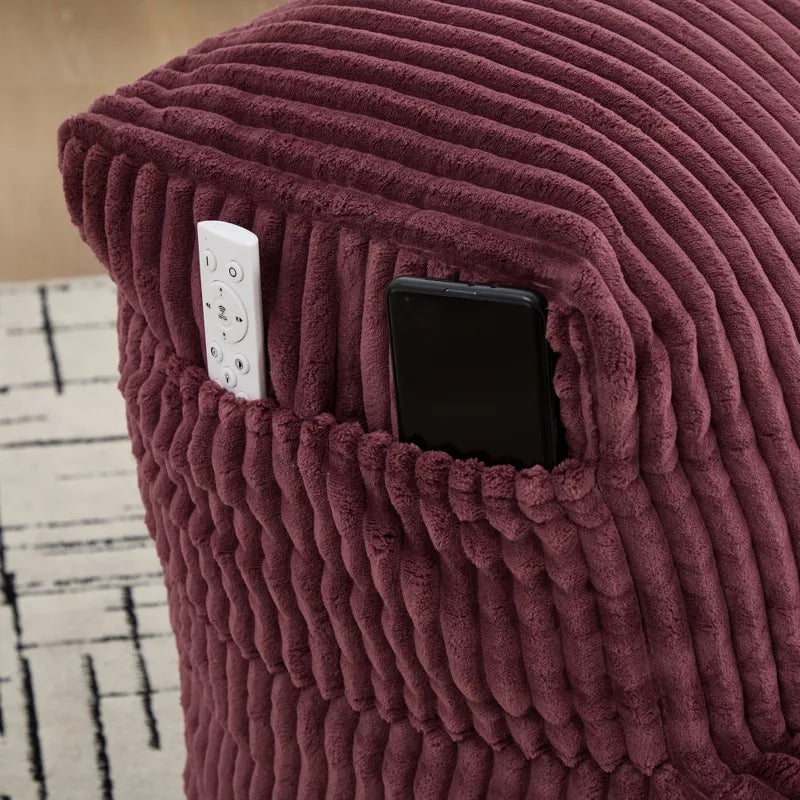 Bean Bag Chair for Adults, Memory Foam Sofa with Ottoman, Corduroy Lounger for Living Room Bedroom Balcony