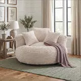 Giant Corduroy Bean Bag Sofa with Memory Foam & Armrests – 4 Colors