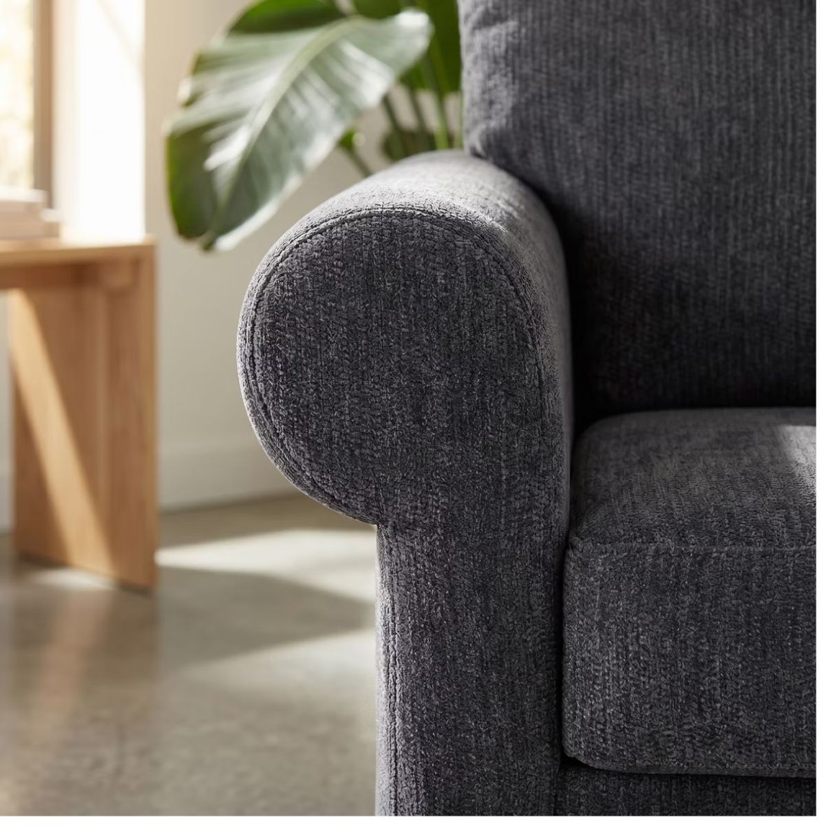 Chenille Accent Chair with Ottoman, Plush Cozy Lounge Set for Small Spaces