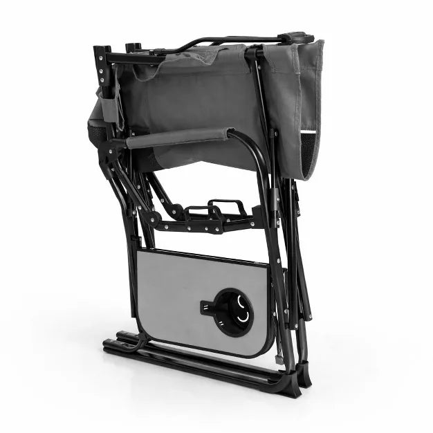 Oversized Folding Outdoor Camping Chair Built-in Side Table with Cup Holder