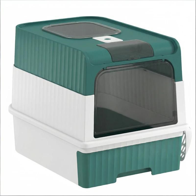 Fully Enclosed Cat Litter Box with Pull-Out Drawer