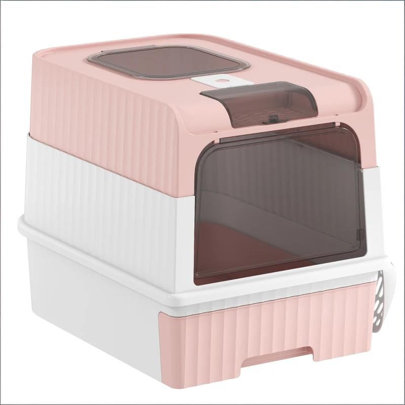 Fully Enclosed Cat Litter Box with Pull-Out Drawer