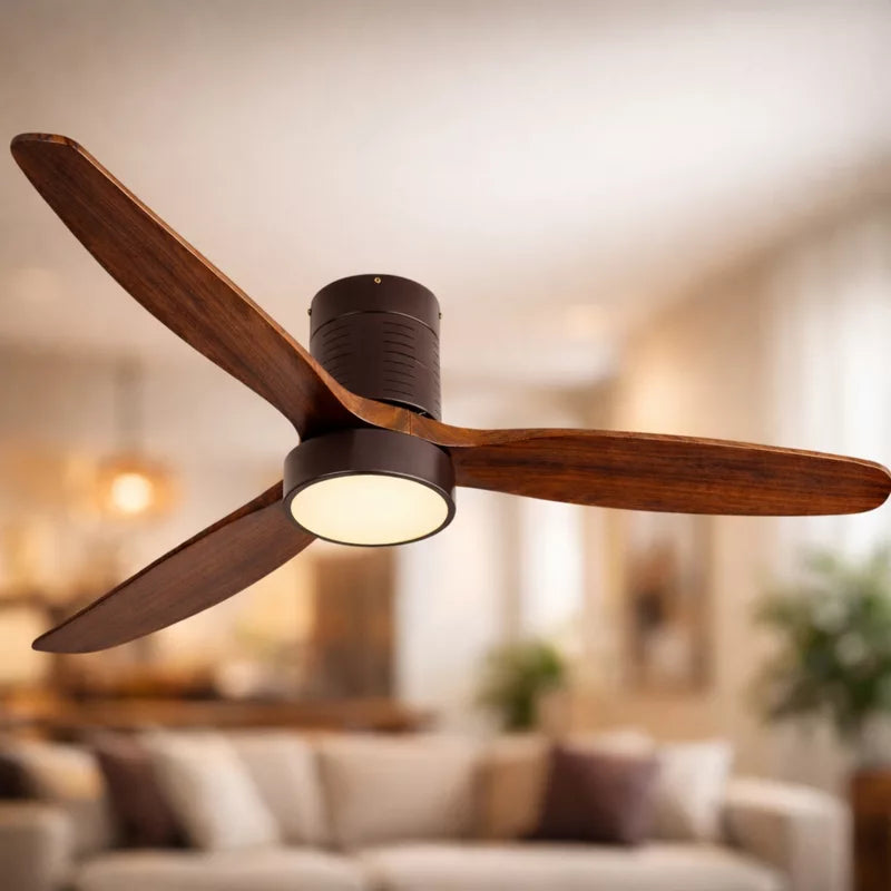 Low Profile Ceiling Fan with Light and Quiet DC Motor Remote Control