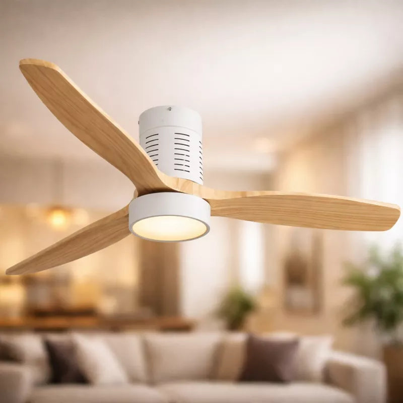 Low Profile Ceiling Fan with Light and Quiet DC Motor Remote Control