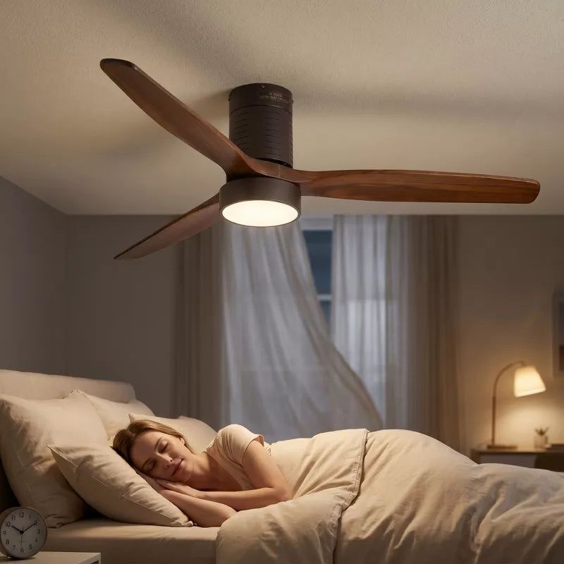 Low Profile Ceiling Fan with Light and Quiet DC Motor Remote Control