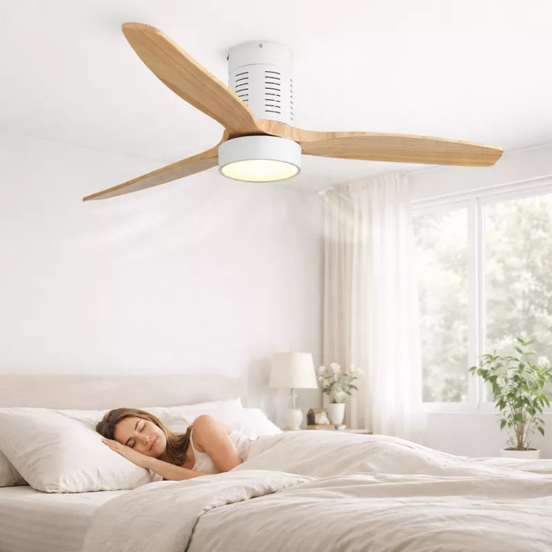 Low Profile Ceiling Fan with Light and Quiet DC Motor Remote Control