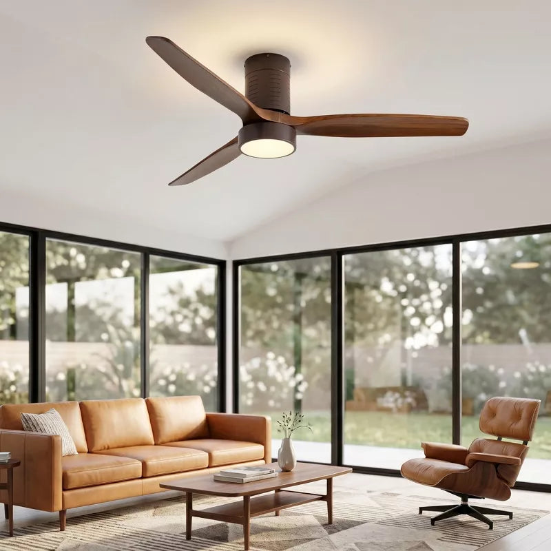 Low Profile Ceiling Fan with Light and Quiet DC Motor Remote Control