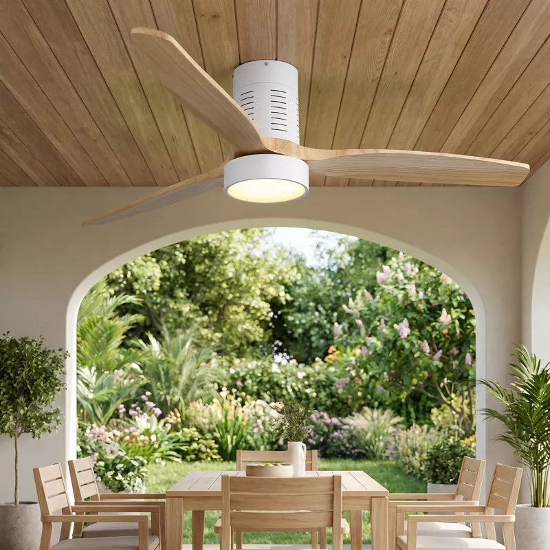 Low Profile Ceiling Fan with Light and Quiet DC Motor Remote Control
