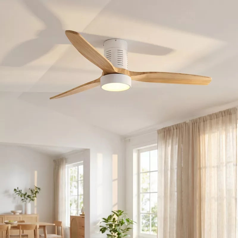 Low Profile Ceiling Fan with Light and Quiet DC Motor Remote Control