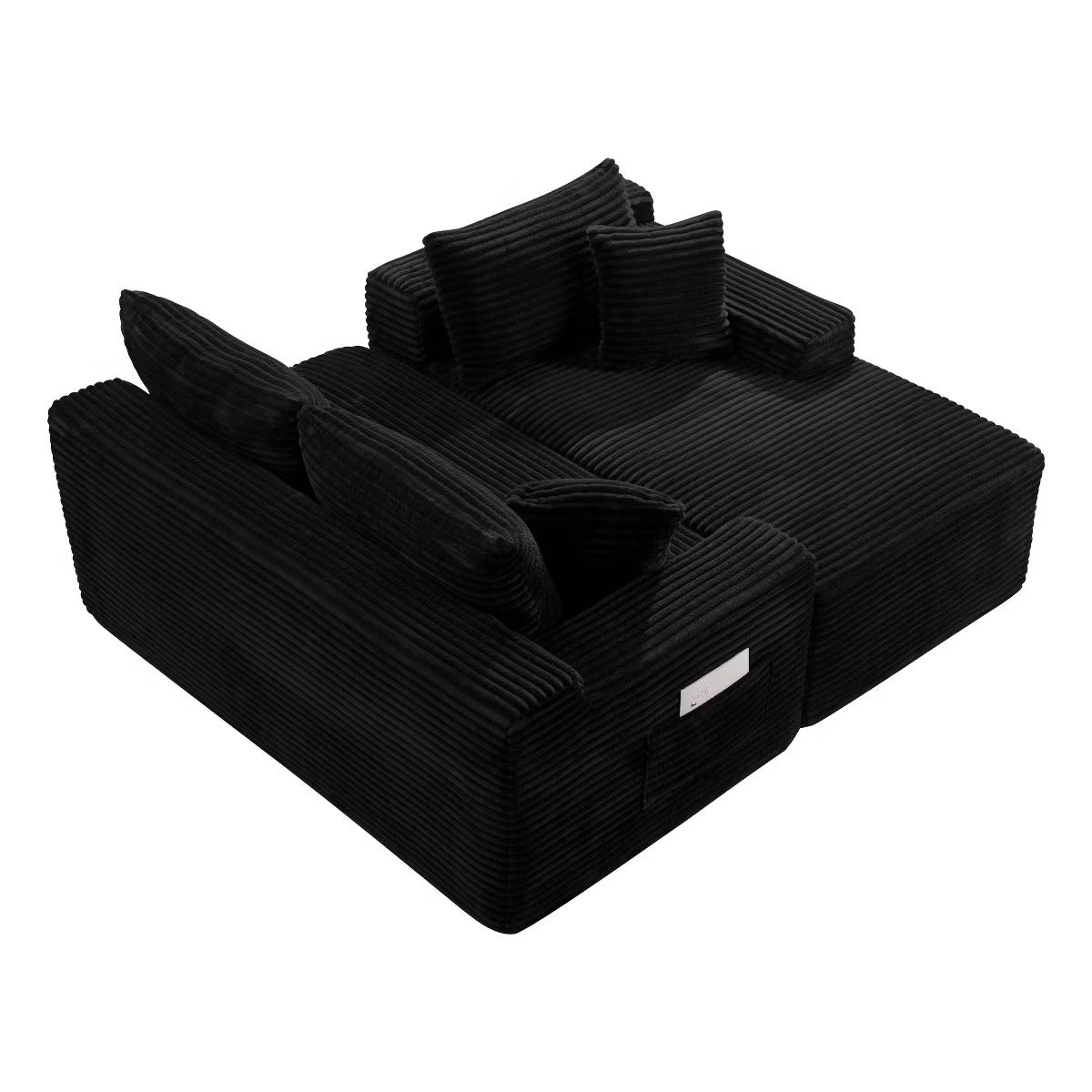 Sectional Couch with Right-Facing Chaise, 4-Seater Jumbo Corduroy