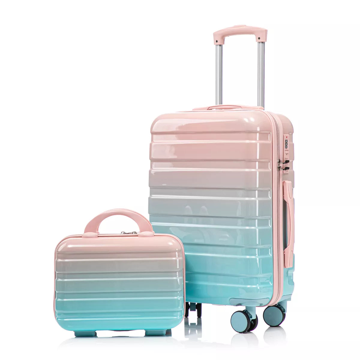 Kids Spinner Luggage Set 14"/20" PC Hard Shell Suitcase with Lock Wheels