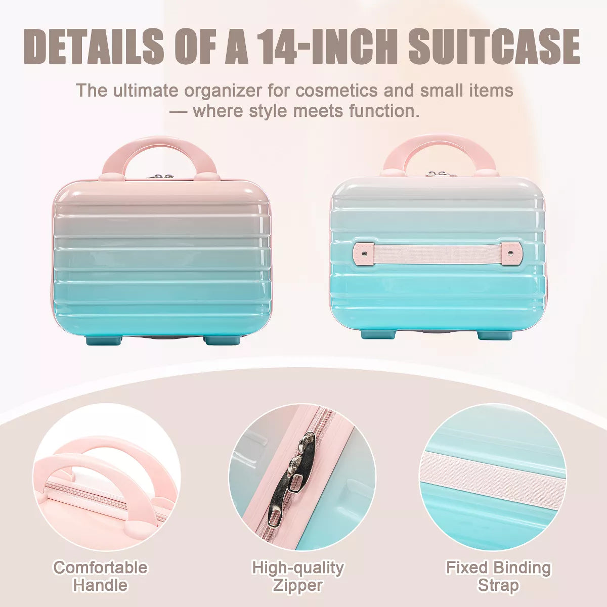 Kids Spinner Luggage Set 14"/20" PC Hard Shell Suitcase with Lock Wheels
