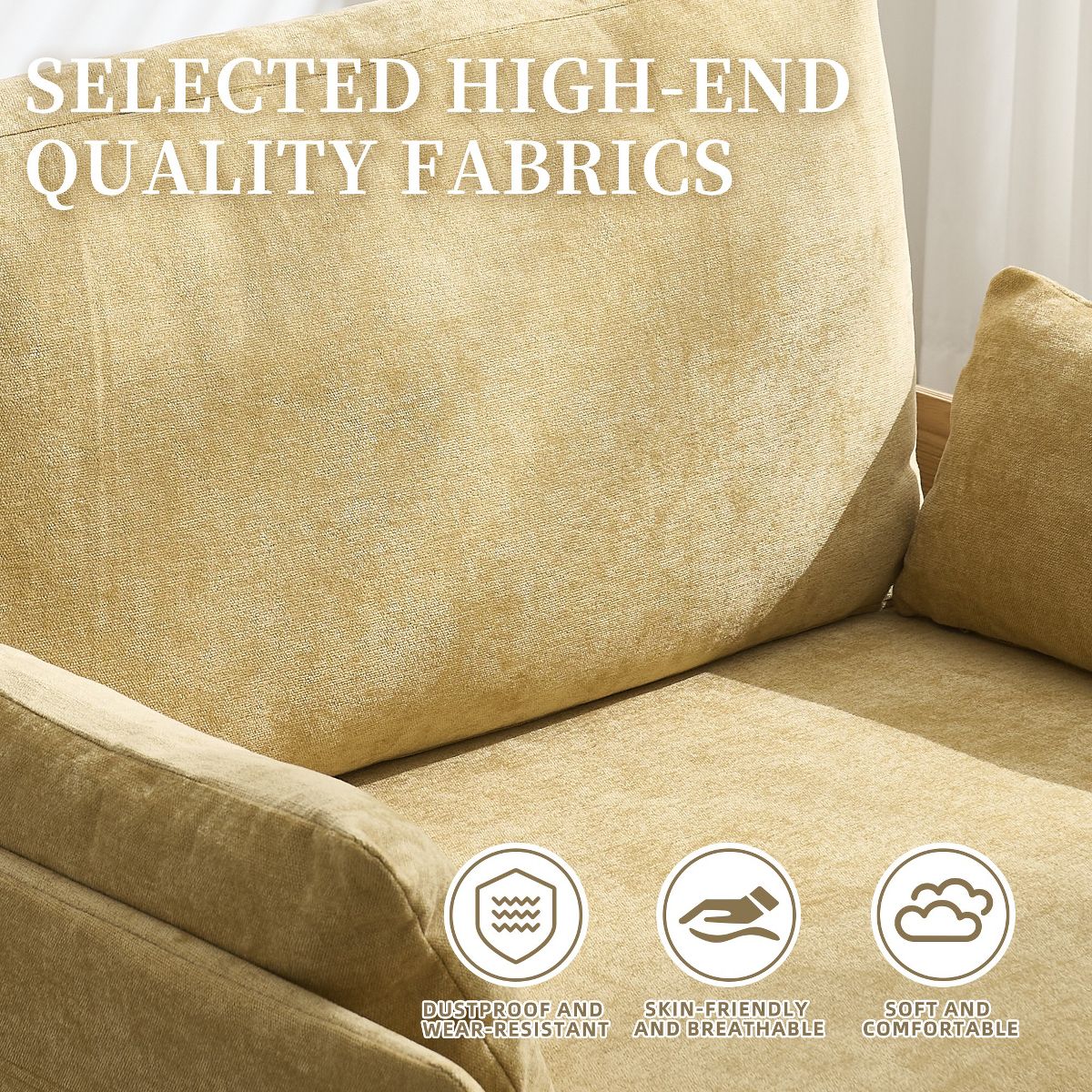 Chenille Sleeper Chair Bed, 3-in-1 Convertible Sofa with Storage Pockets
