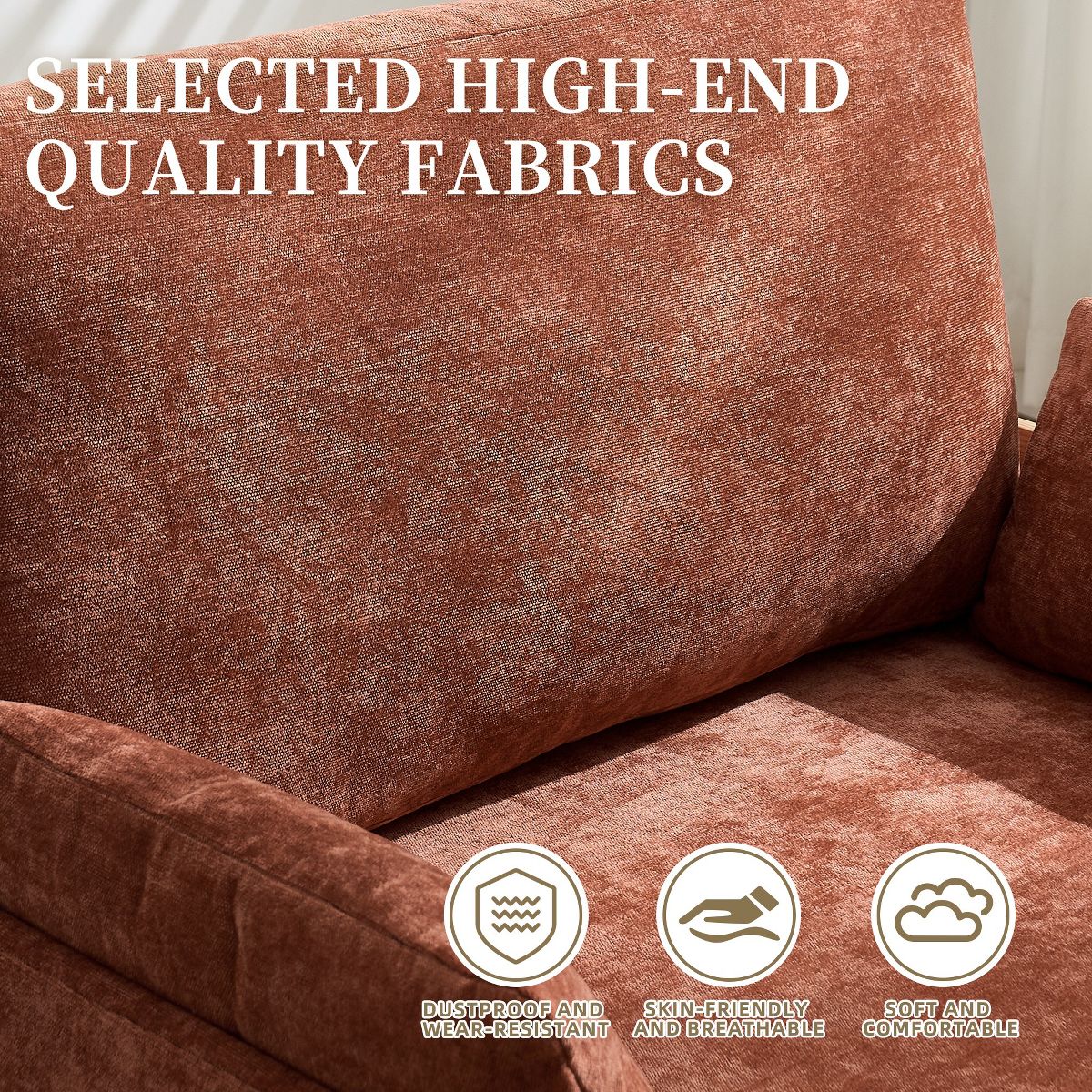 Chenille Sleeper Chair Bed, 3-in-1 Convertible Sofa with Storage Pockets