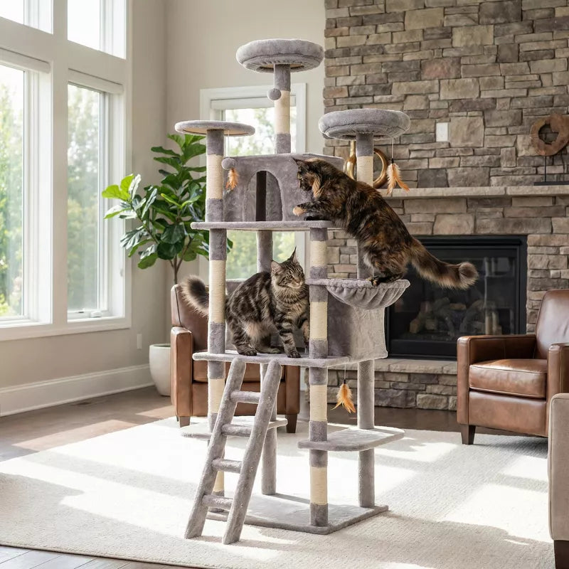 71" Multi-Level Cat Tree Tower – Condo, Hammock, Perches & Sisal Scratching Posts